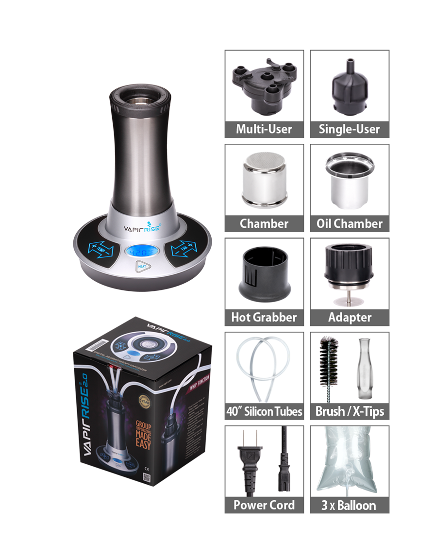 Vapir Rise 2.0 for dry herbs & wax | Portable Hookahs Vapir Rise 2.0 for dry herbs & wax | Portable Hookahs
